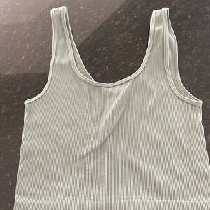 Aeropostale Ribbed Crop Top - Light Gray
